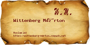 Wittenberg Márton névjegykártya